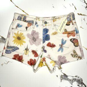 Blank NYC Flowers & Butterfly Jean Shorts, Size 27